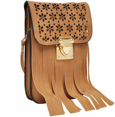 

Hawai Women Evening/Party Brown PU Sling Bag