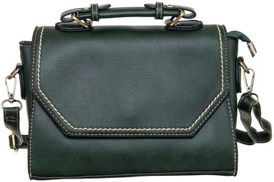 

Peaubella Women Casual Green Leatherette Sling Bag