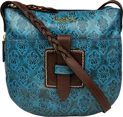 

Holii Women Casual Blue Genuine Leather Sling Bag