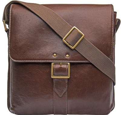 

Hidesign Men Formal Brown Genuine Leather Messenger Bag