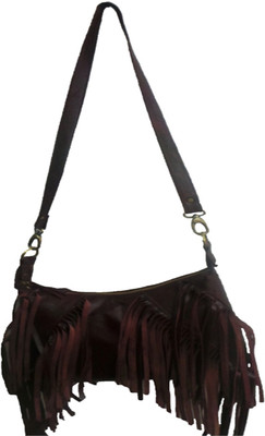 

Berries Women Casual Maroon Genuine Leather Sling Bag