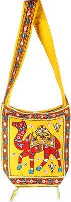 

Rajrang Women Casual Yellow, Red Cotton Sling Bag, Red;yellow