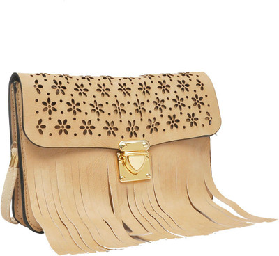 

Hawai Women Evening/Party Beige PU Sling Bag