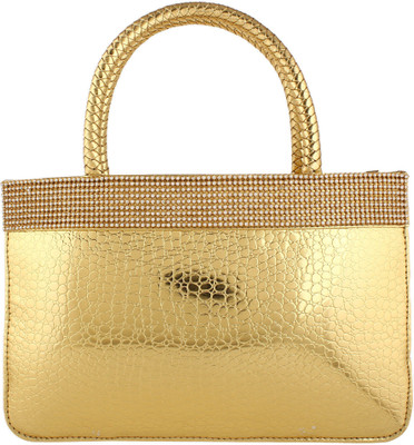 

Pink Rose Women Evening/Party Gold PU Satchel