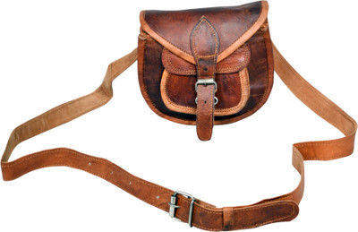 

Angelfish Girls Casual Brown Leatherette Sling Bag