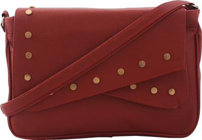 

MTE Girls Casual Red Leatherette Sling Bag