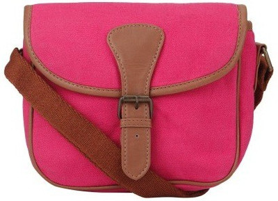 

Crapgoos Women Casual Pink Canvas Sling Bag