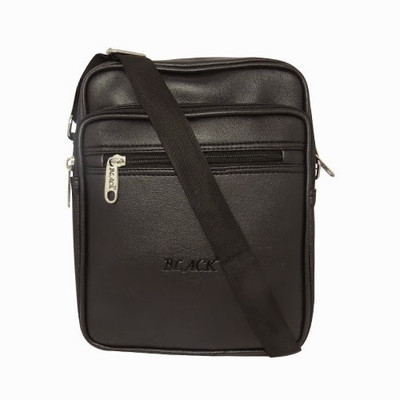 

Chimera Leather Men & Women Casual Black Leatherette Sling Bag