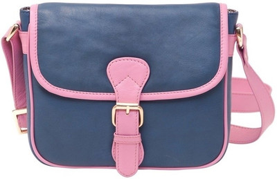 

Justanned Women Casual Blue Genuine Leather Sling Bag