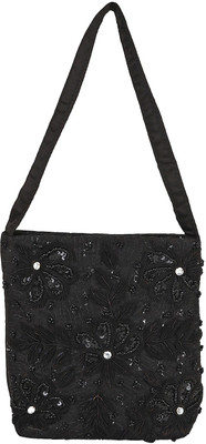 

Gold Zari House Women Casual Black Polyester Sling Bag