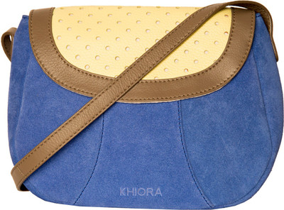 

Khiora Women Casual Blue, Yellow Genuine Leather Sling Bag