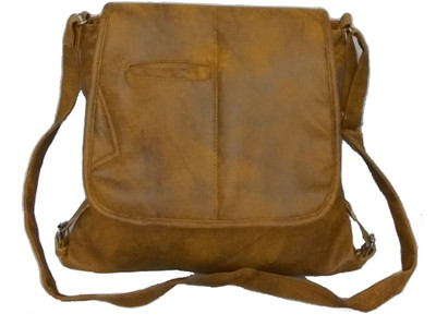 

Craveforit Girls Casual Tan PU Sling Bag