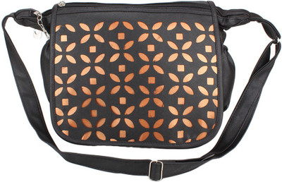 

Lovbird Women Casual Black PU Sling Bag