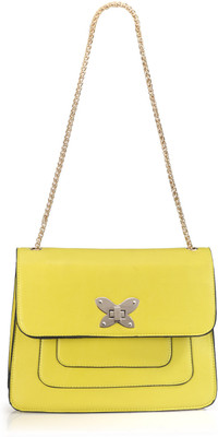 

Frosty Fashion Women Casual Yellow Genuine Leather Sling Bag