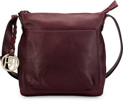 

Phive Rivers Women Casual Maroon Genuine Leather Sling Bag