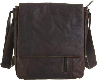 

Goodwill Leather Art Men Casual Brown Genuine Leather Sling Bag