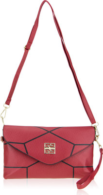 

Genious Women Casual Red PU Sling Bag