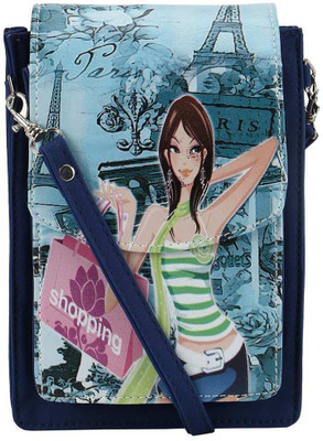

Color Cocktail Women Casual Blue PU Sling Bag
