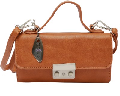 

Pepgirls Girls Casual Tan Leatherette Sling Bag