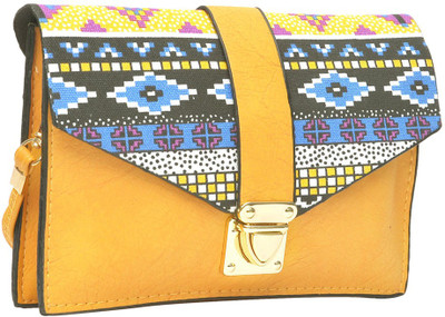 

Hawai Women Evening/Party Yellow PU Sling Bag