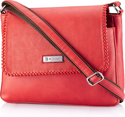 

Be Trendy Girls Casual Red PU Sling Bag