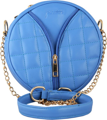 

Perwin Women Evening/Party Blue Leatherette Sling Bag