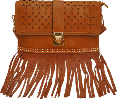 Hawai Women Evening/Party Brown PU Sling Bag