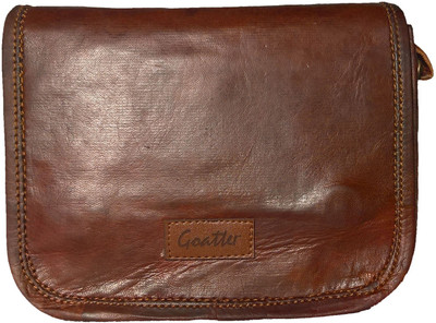 

Goatter Girls Brown Genuine Leather Sling Bag