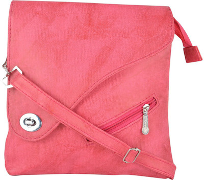

SWARIO Women Casual Pink PU Sling Bag