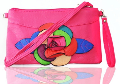 

JG Shoppe Women Casual Pink Rexine Sling Bag