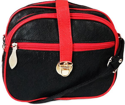

Chalissa Women Casual Black, Red PU Sling Bag