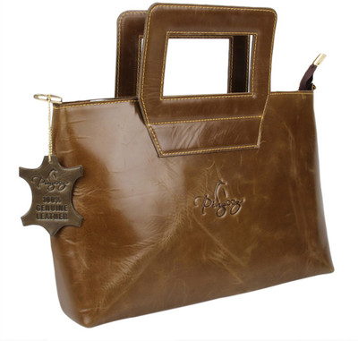 

pingooz Women Casual Brown Genuine Leather Tote