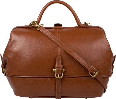 

Hidesign Women Formal Tan Genuine Leather Satchel