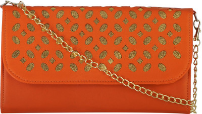 

Fantosy Women Casual Orange PU Sling Bag