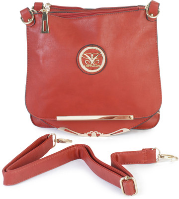 

La Punt Women Casual Red Genuine Leather Sling Bag