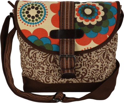 Anekaant Brown, Beige Sling Bag Hybrid