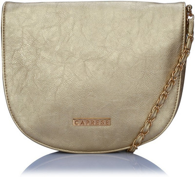 

Caprese Women Gold Leatherette Sling Bag