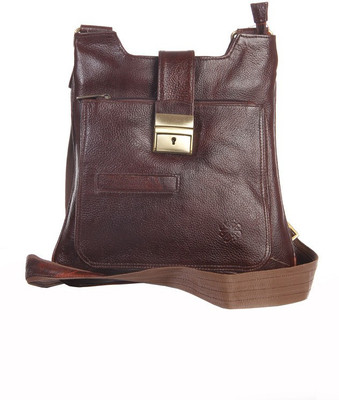 

Fabu Men Casual Brown Genuine Leather Sling Bag