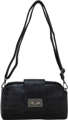 

Heels & Handles Women Formal Black Leatherette Sling Bag