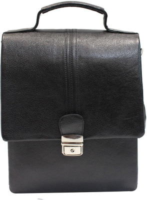 

American-Elm Men Casual Black Genuine Leather Sling Bag