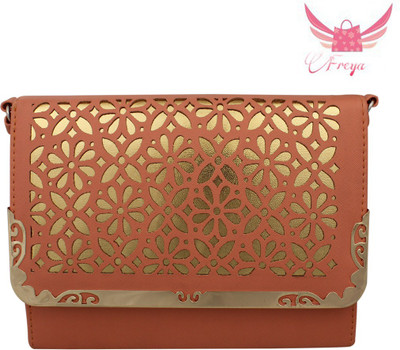 

Freya Women Orange PU, Leatherette Sling Bag