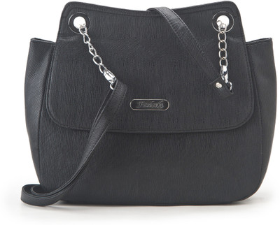 

Falah Bag Works Women Casual Black PU Sling Bag