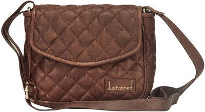 

Justanned Women Casual Brown Genuine Leather Sling Bag