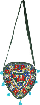 

Rajrang Women Casual Green Cotton Sling Bag