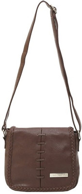 

Lino Perros Women Casual Brown PU Sling Bag