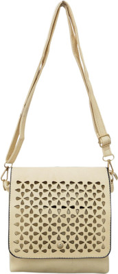 Heels & Handles Women Casual Beige PU Sling Bag