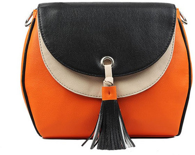 

Bagsy Malone Women Casual Orange PU Sling Bag