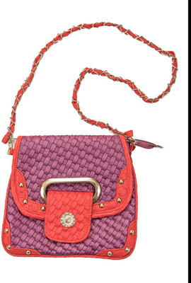 

Promobid Girls Evening/Party Purple Cotton Sling Bag