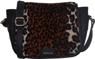 

Justanned Women Casual Black Genuine Leather Sling Bag