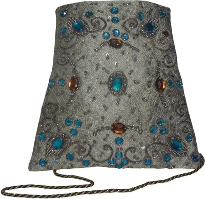 

Avinash Handicrafts Men Casual Silver Linen Sling Bag